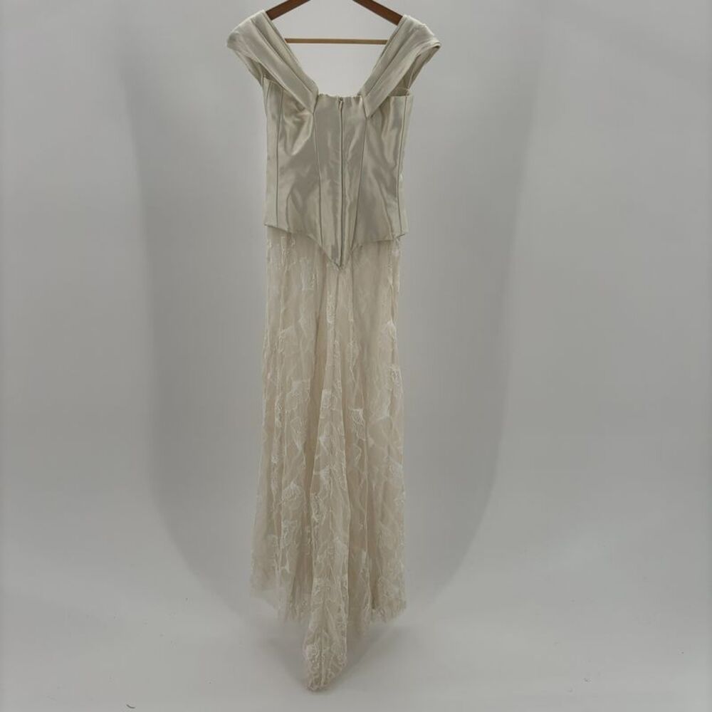 Sandra Mansour Cream Lace Maxi Dress - Picture 3 of 6